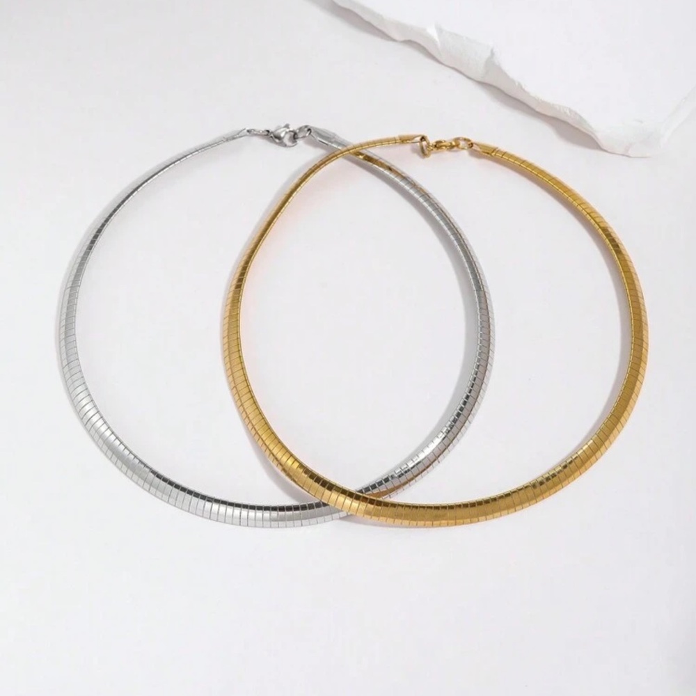 SILVER 8mm Omega Chain Necklace